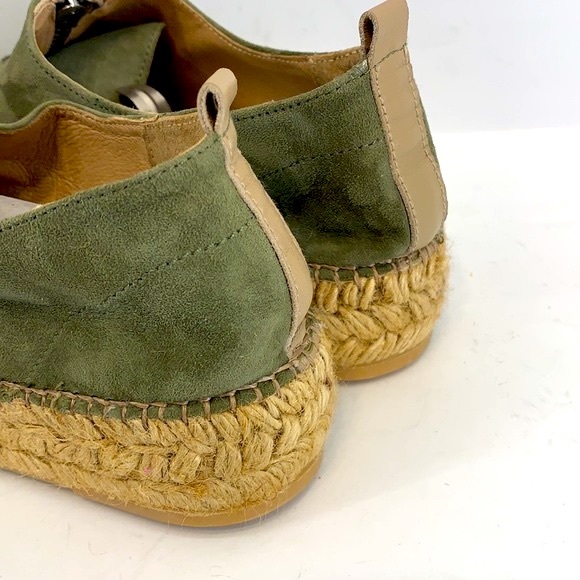 ERIC MICHAEL Serena Olive Green Suede Platform Espadrille Women’s Size: US10 - Picture 9 of 11
